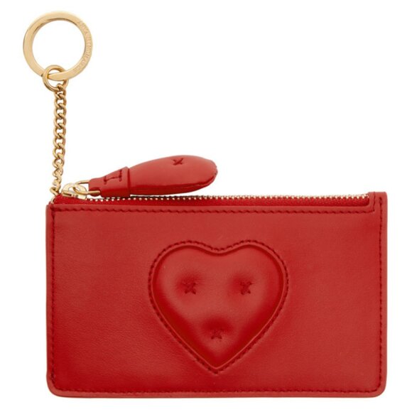 ANYA HINDMARCH Red Chubby Heart Zip Card Holder ❤️ - Picture 1 of 8